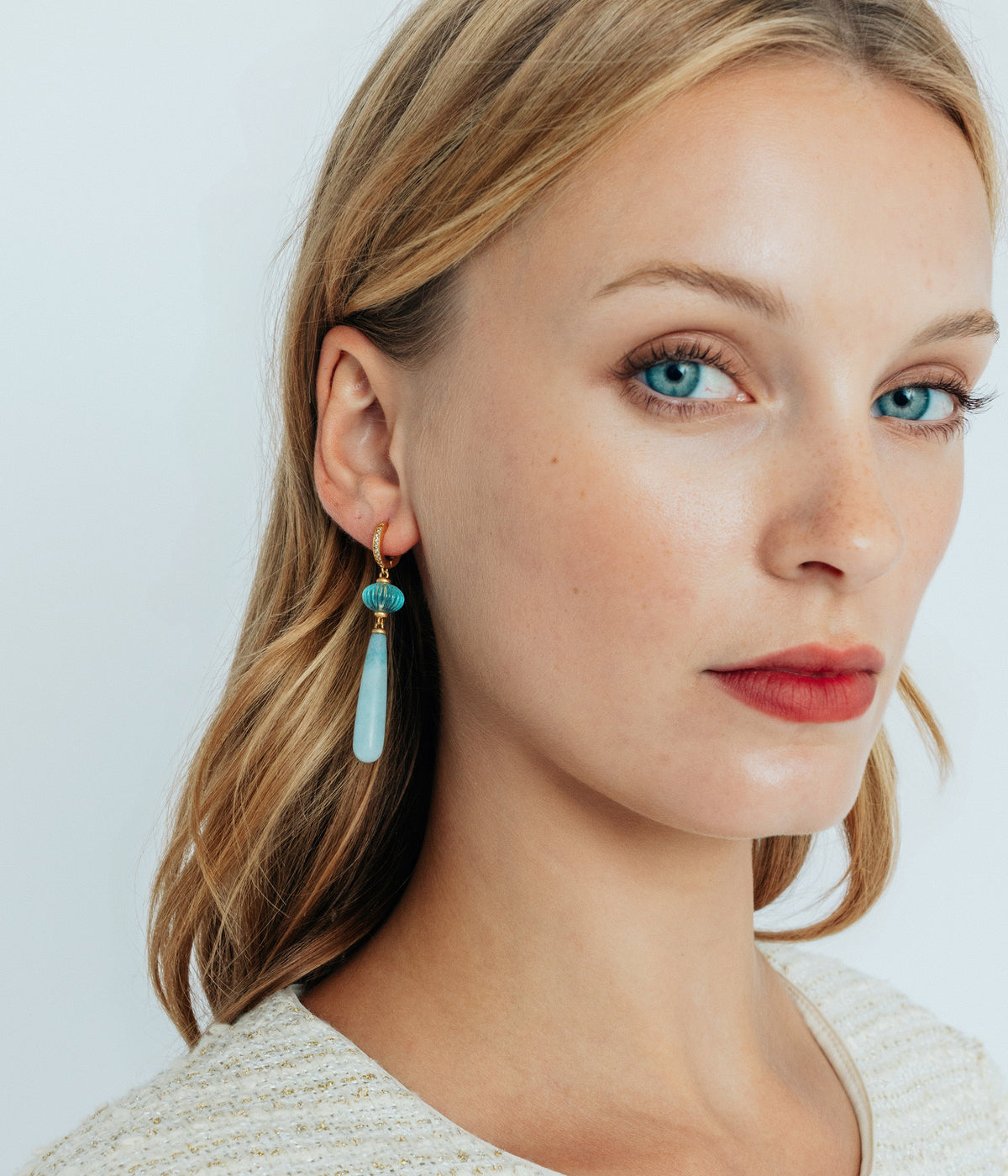 Rafferty Drop Earrings in Aqua - Loren Hope