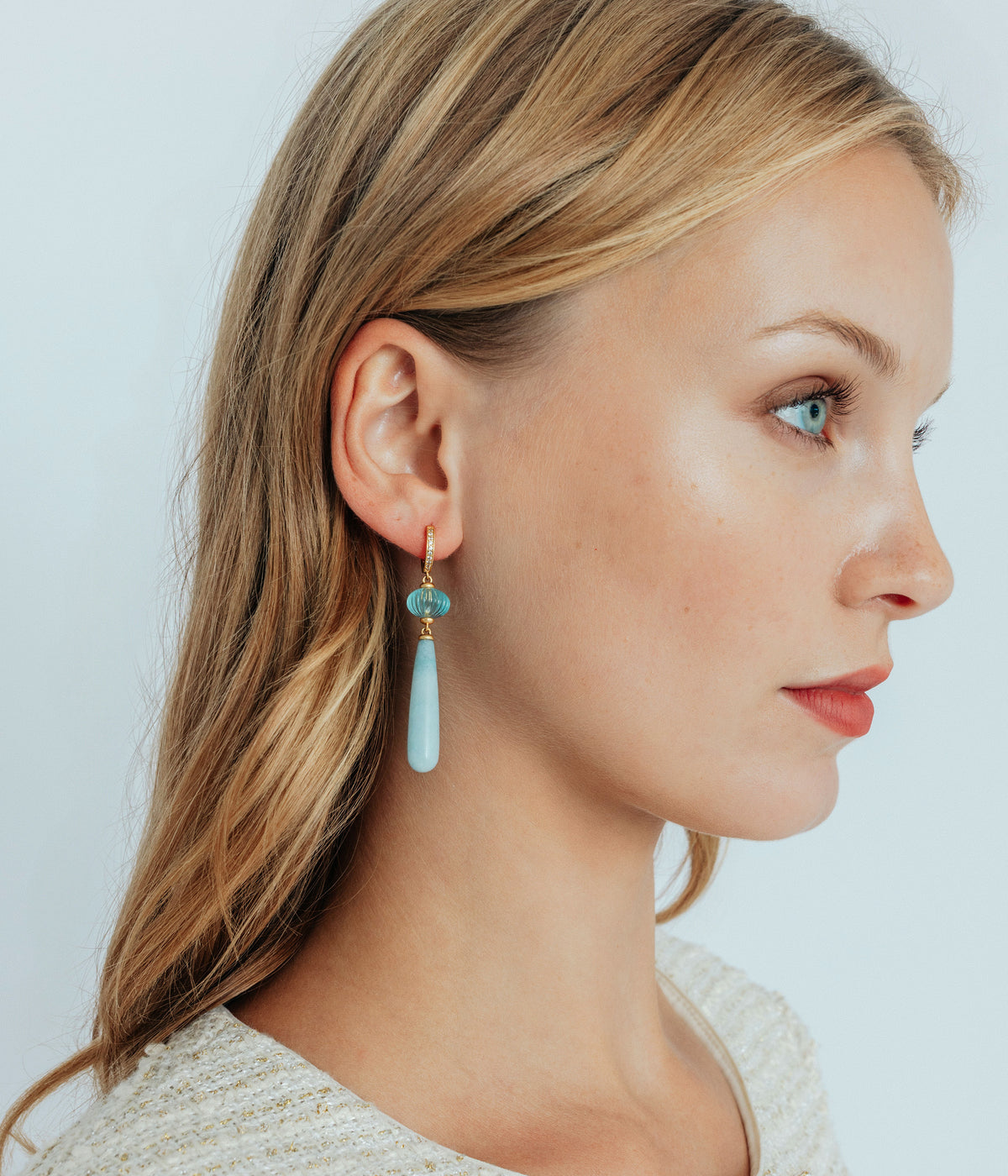 Rafferty Drop Earrings in Aqua - Loren Hope