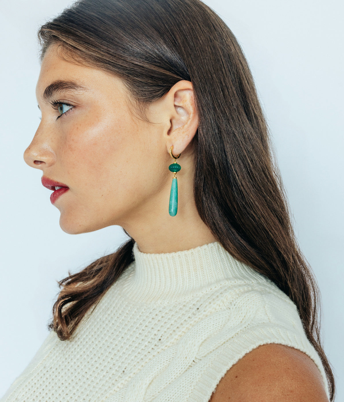 Rafferty Drop Earrings in Aventurine - Loren Hope