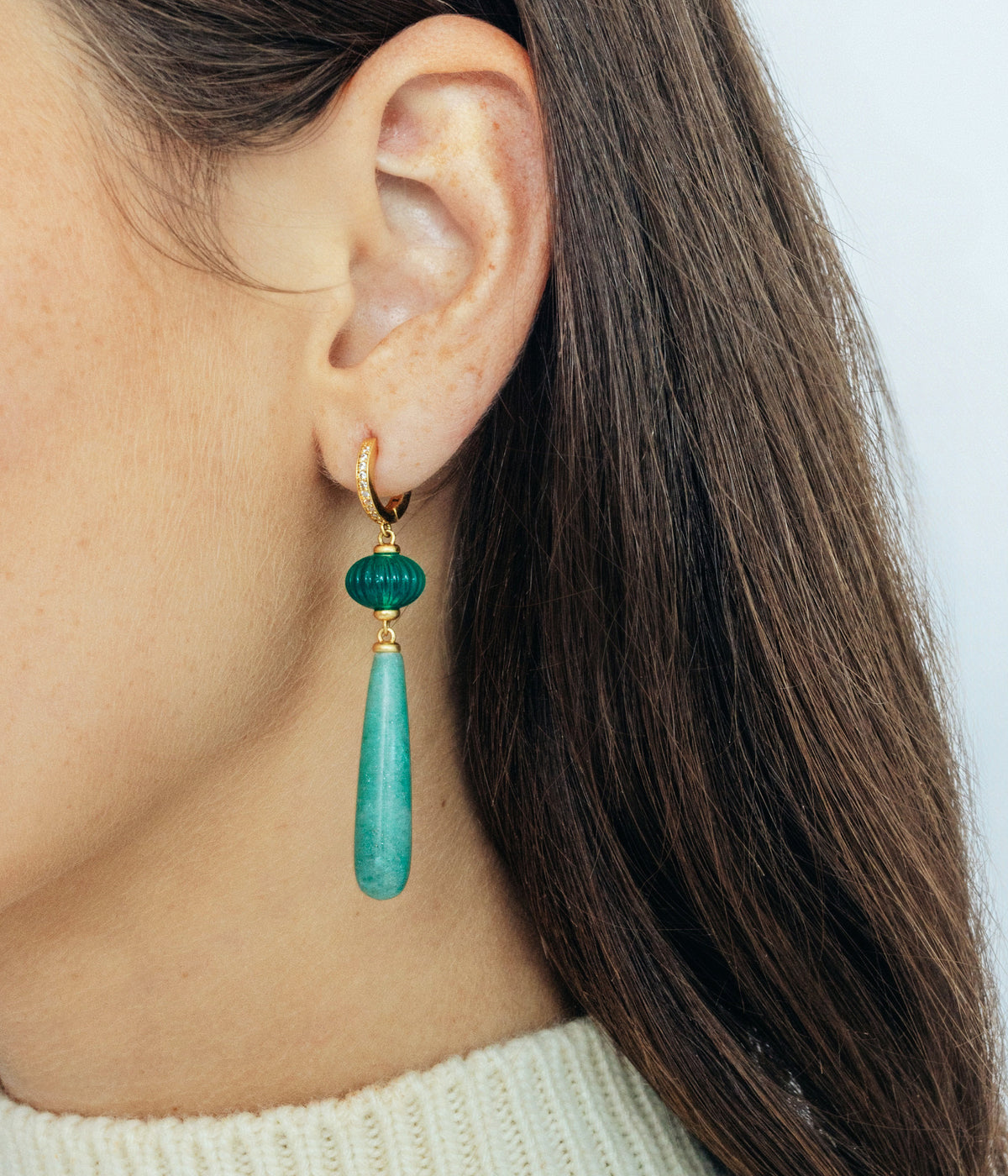 Rafferty Drop Earrings in Aventurine - Loren Hope