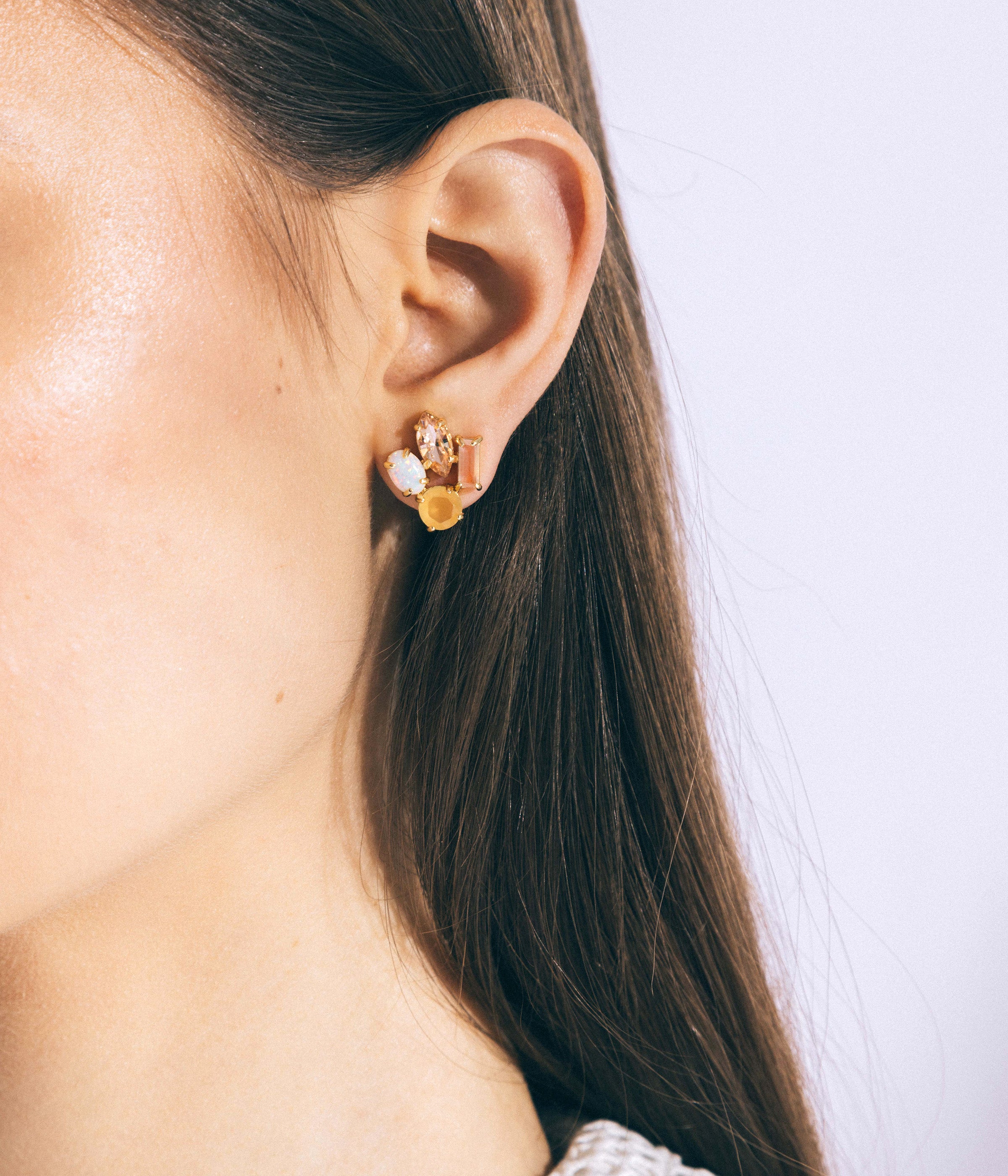 Ridley Stud Earrings in Yellow - Loren Hope