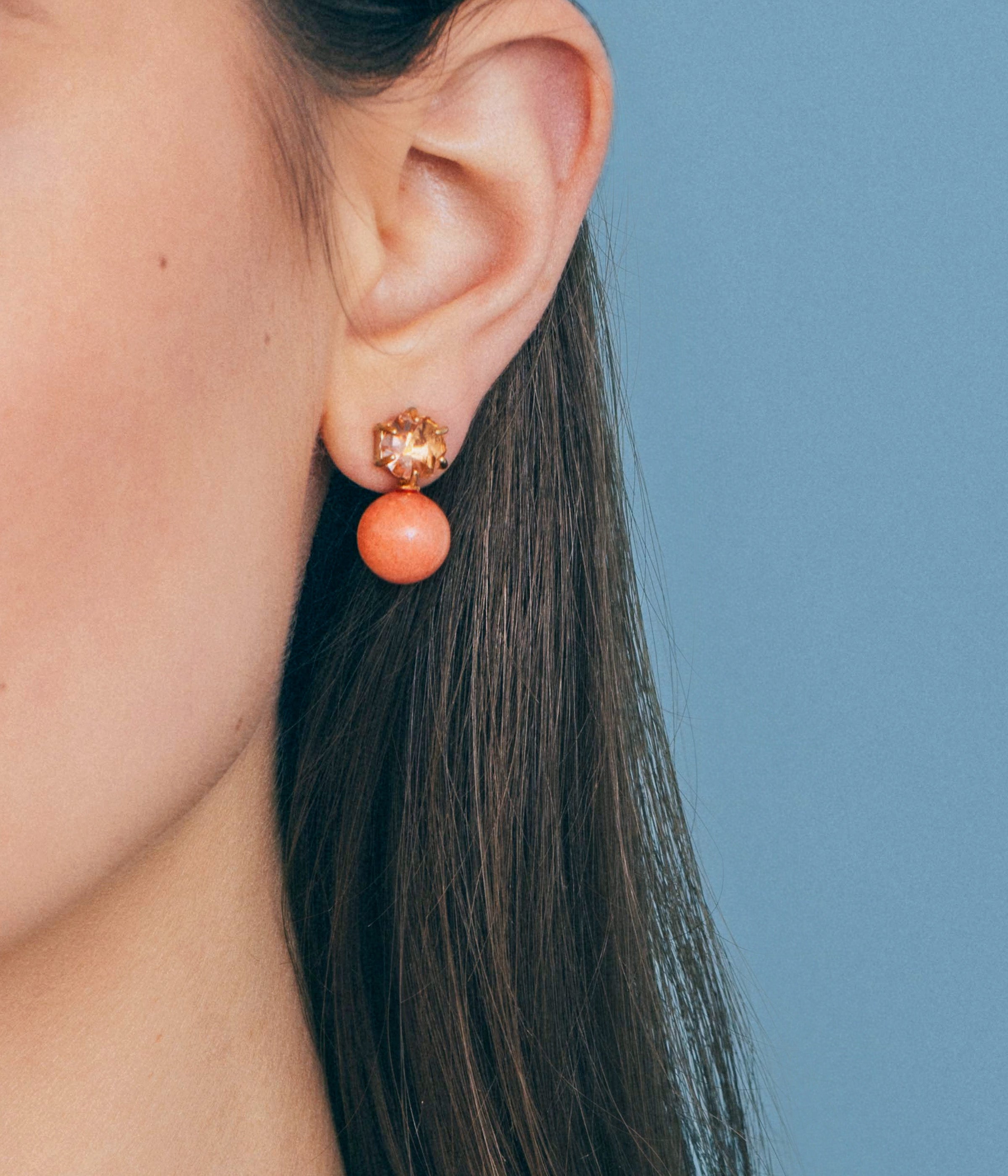 Sabine Studs in Coral - Loren Hope