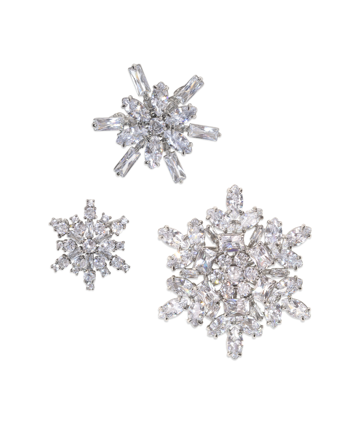 Snowflake Brooch Set of 3
