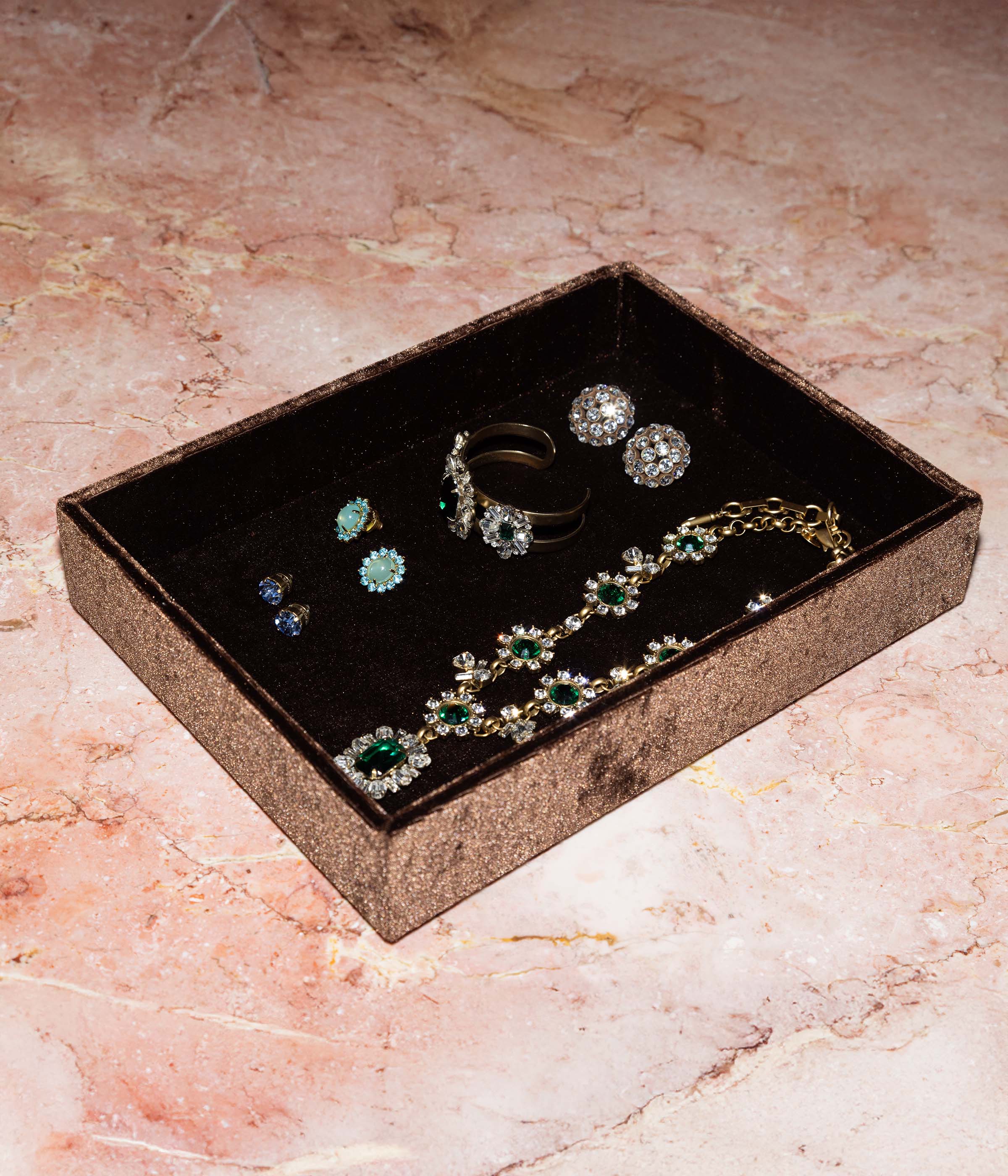 Stackable Silk Velvet Jewelry Tray in Espresso