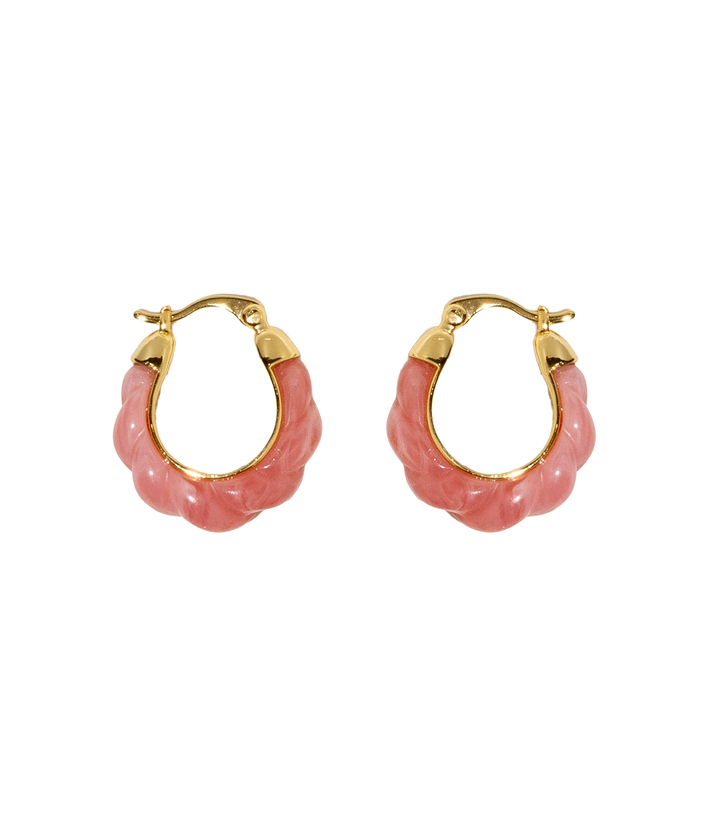 Alani Hoop Earrings in Pink - Loren Hope