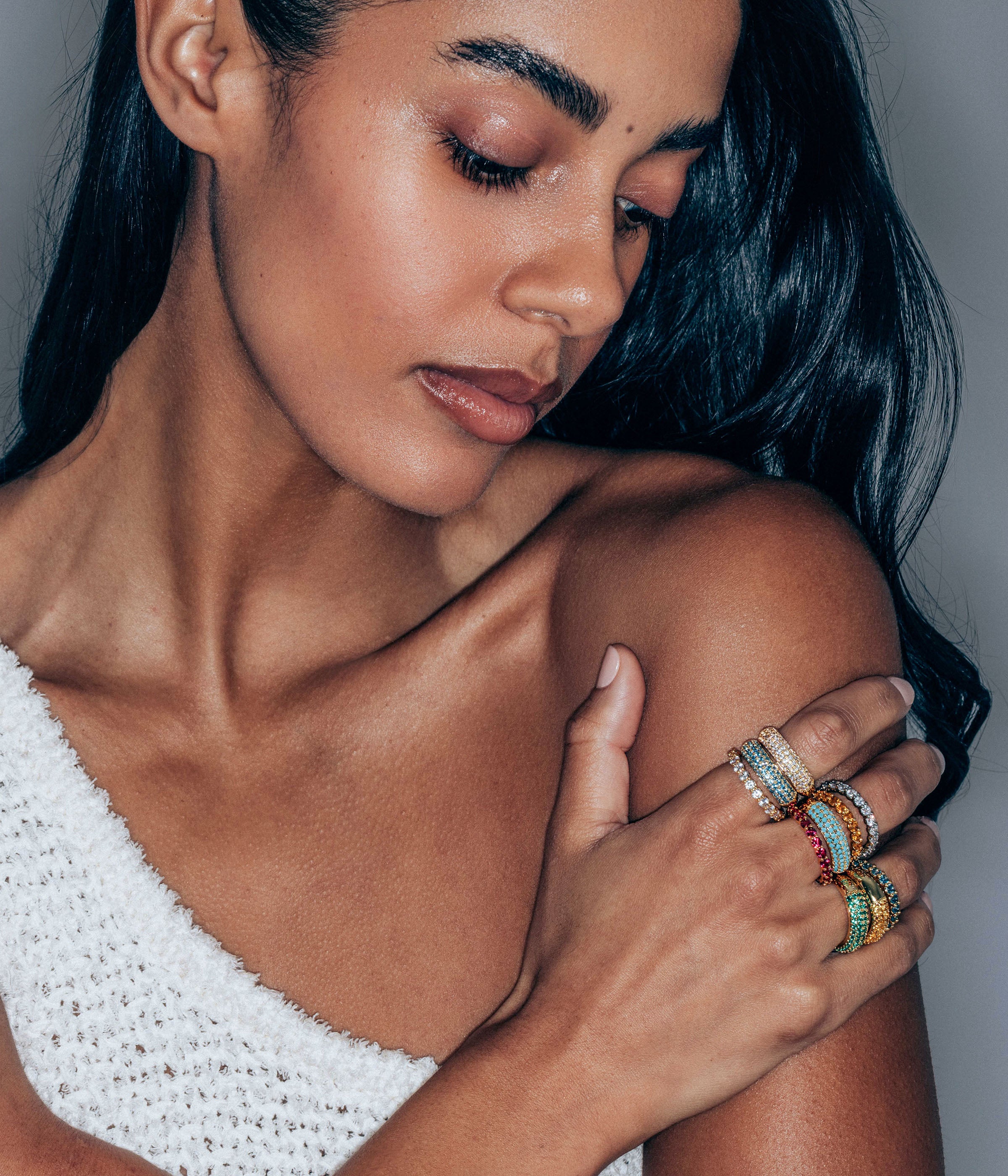 Theo Ring in Smoked Sapphire - Loren Hope