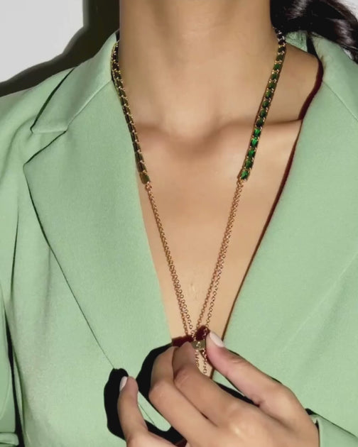 Liza Slider Necklace in Smoked Sapphire