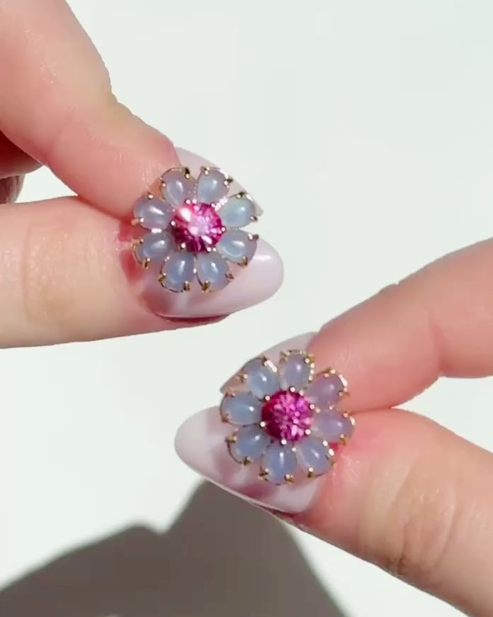 Emily Blue エミリーブルー　フラワーピアス Emeline Flower Studs in Blue