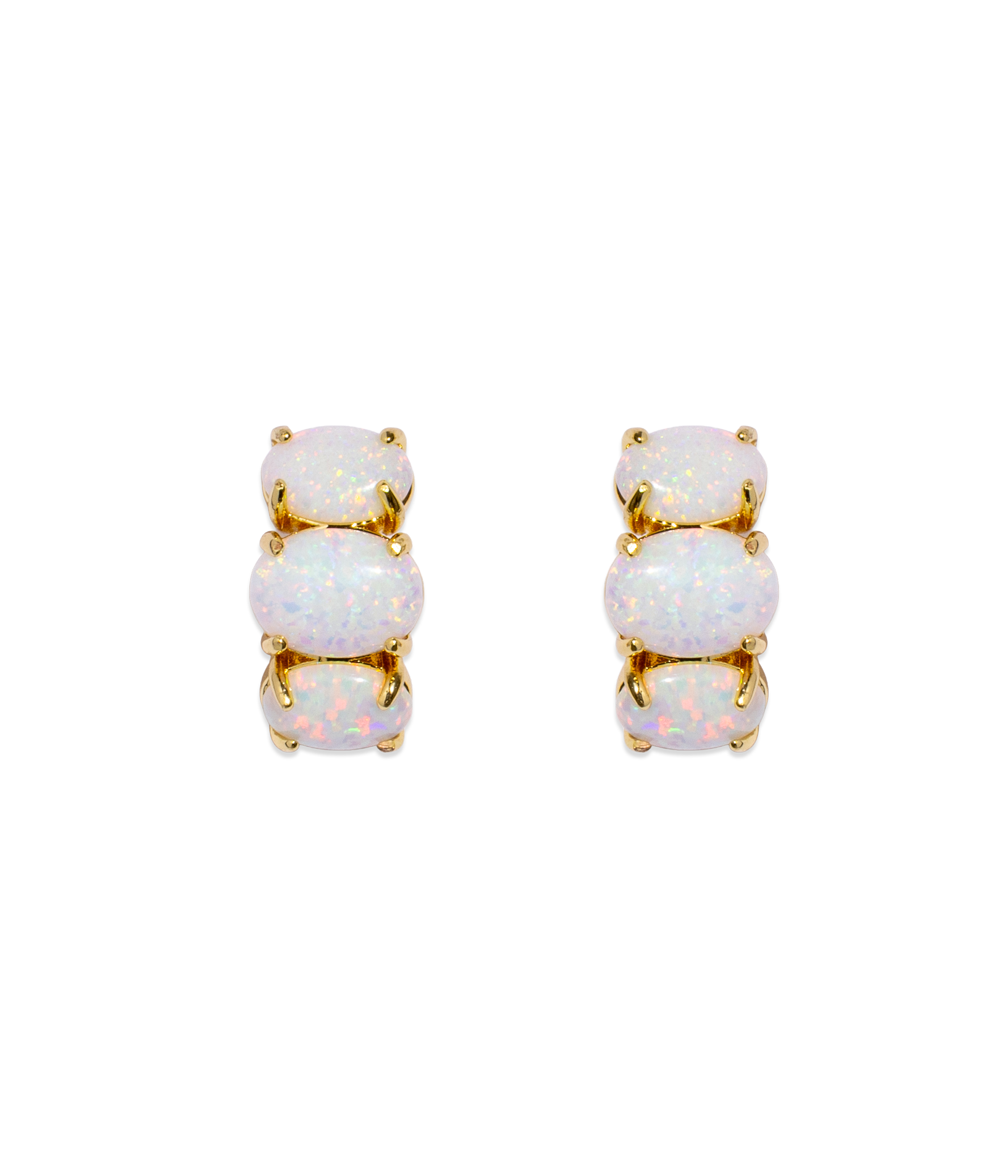 Nola Studs in White Opal