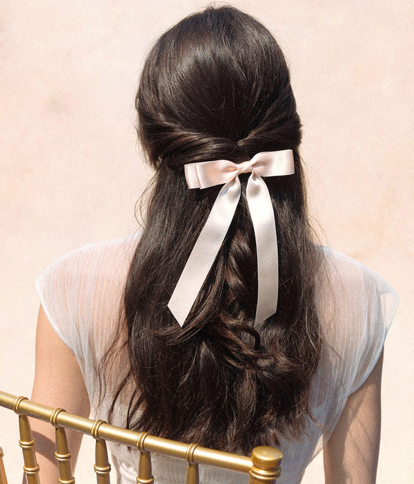 Loren Hope x Bardot Bow Gallery - Silk Hair Bow in Blush