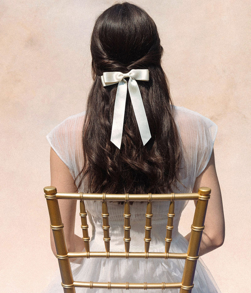 Loren Hope x Bardot Bow Gallery - Silk Hair Bow in Vanilla