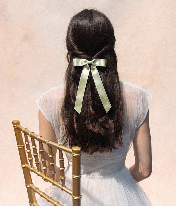 Loren Hope x Bardot Bow Gallery - Silk Hair Bow in Sage