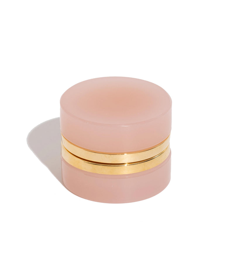 Small Round Pink Opaline Glass Box