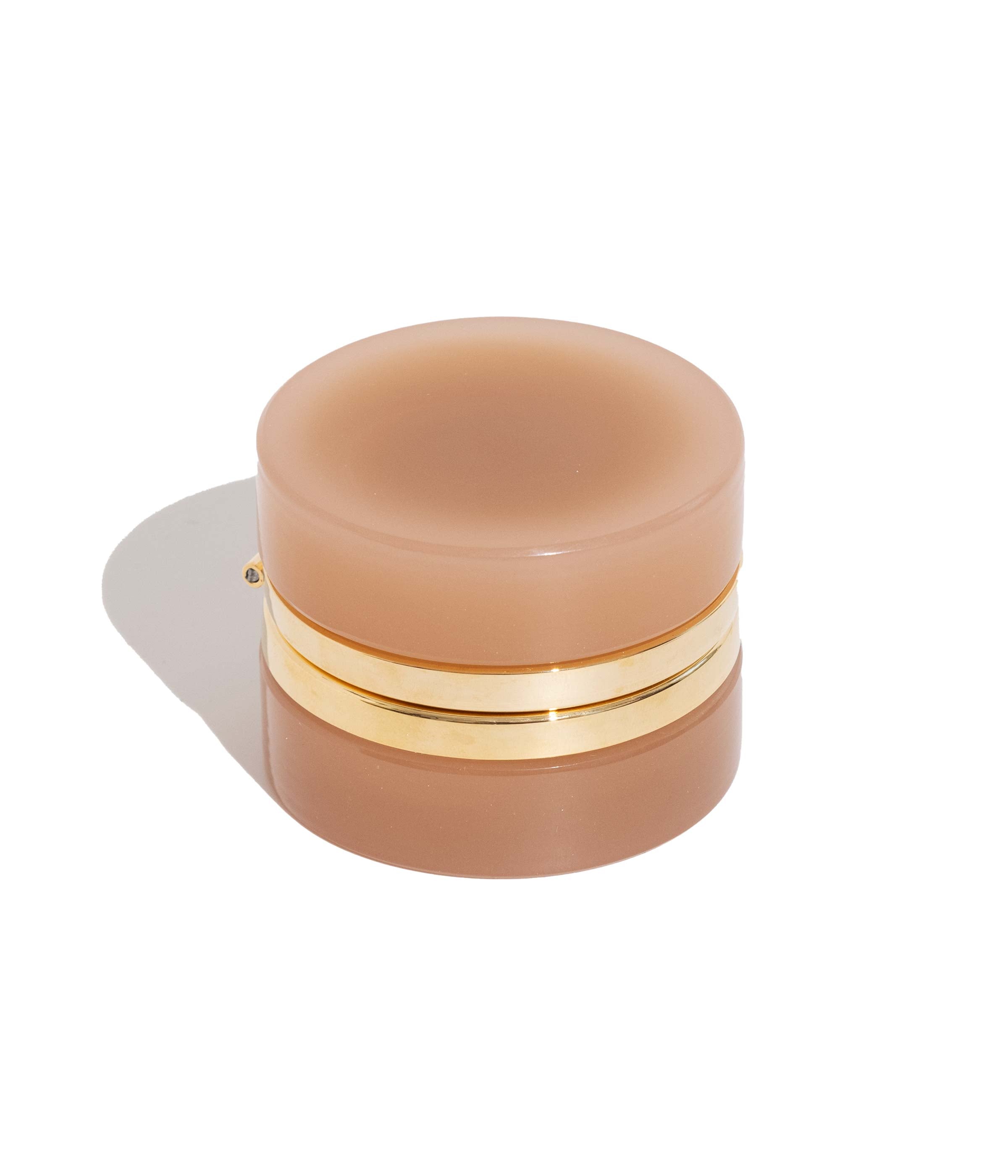 Small Round Pink Opaline Glass Box