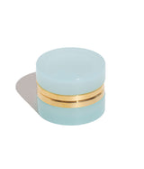 Small Round Aqua Opaline Glass Box