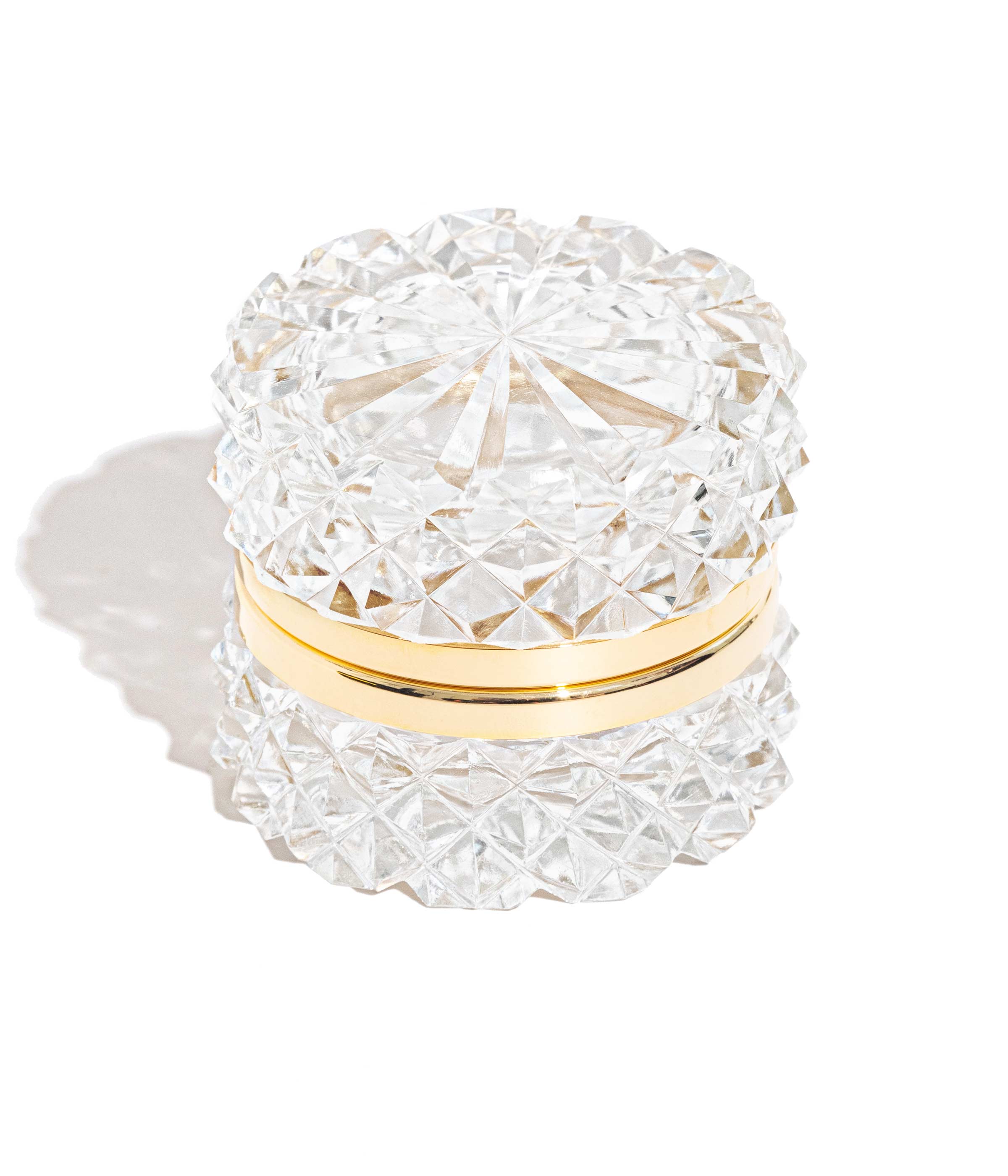 Small Round French Cut Crystal Box
