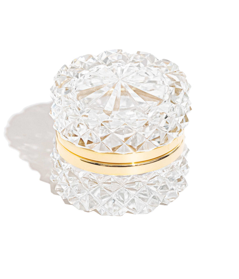 Small Round French Cut Crystal Box