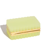 Light Lime Scalloped Opaline Glass Box