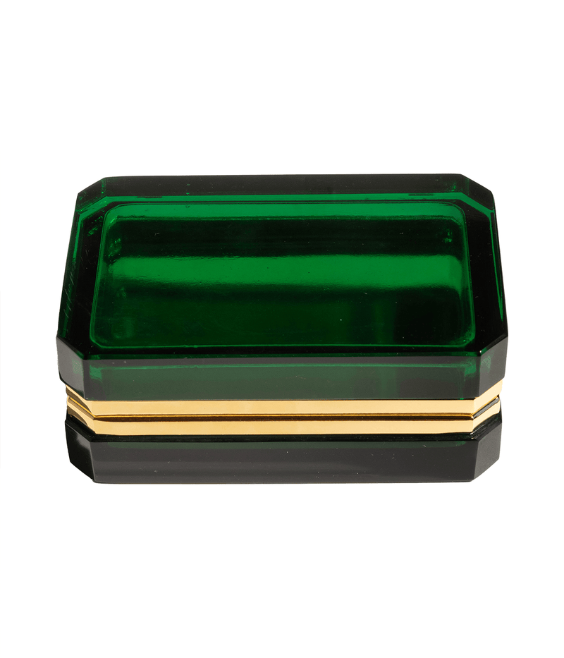 Green Rectangle Opaline Glass Box