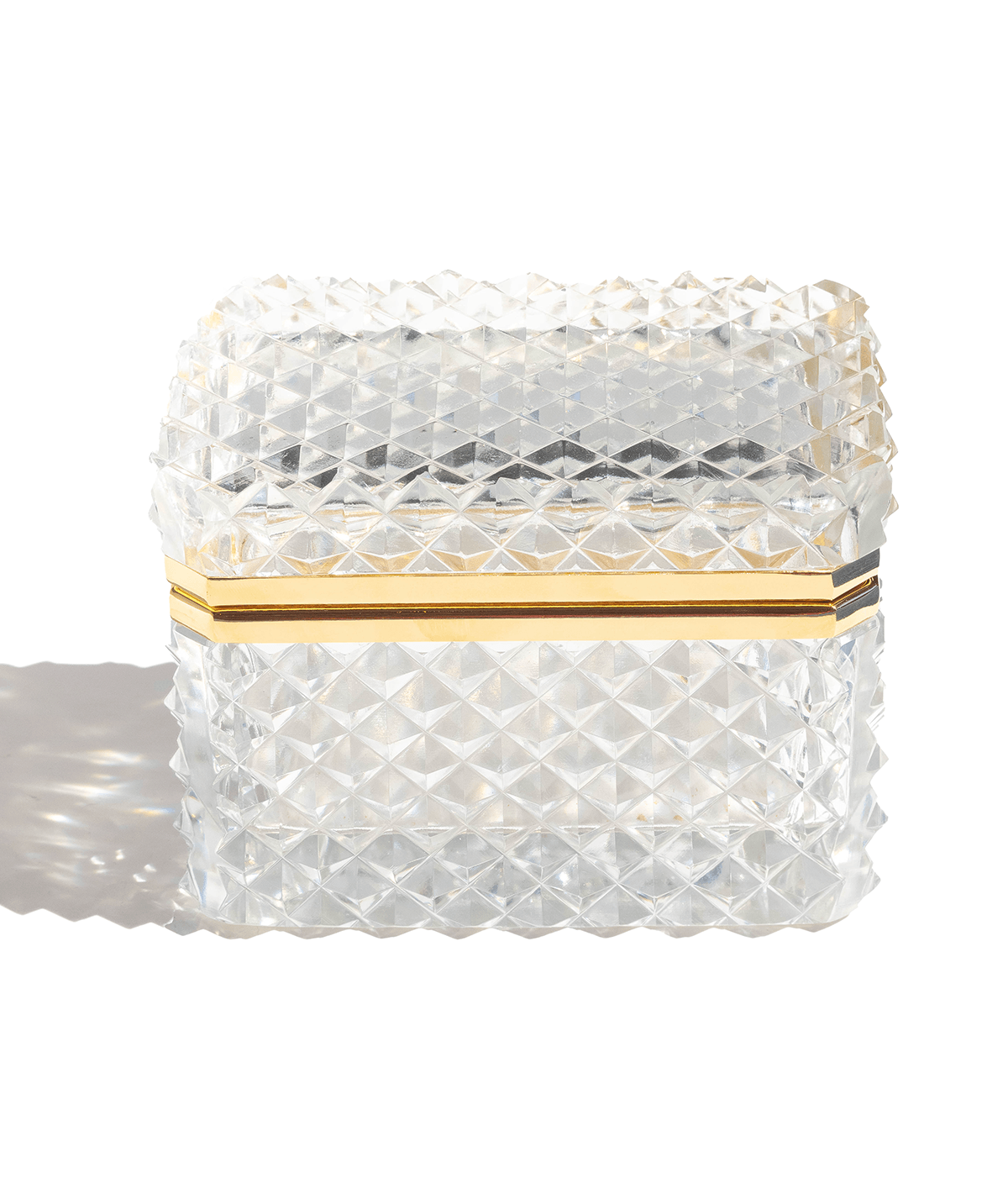 Large French Cut Crystal Glass Box