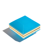 Diamond Shaped Petroleum Blue Opaline Glass Box