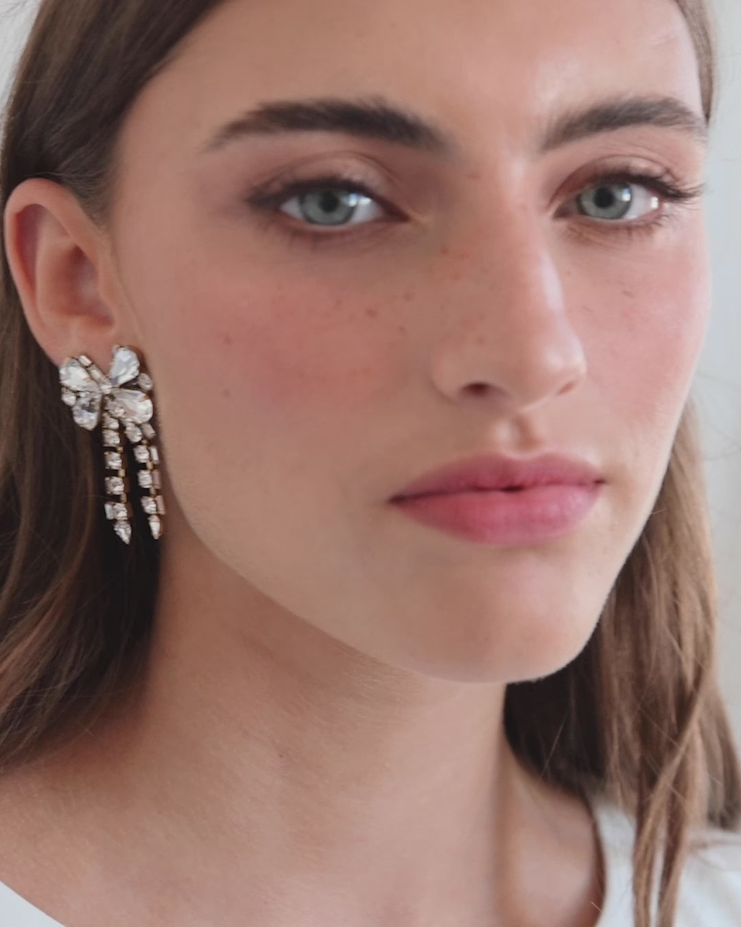 James Bow Earrings in Crystal