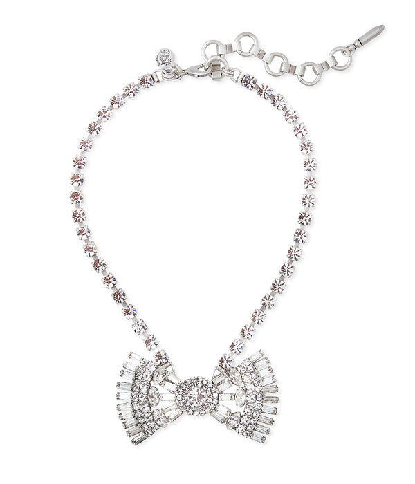 Chloe Bow Tie Necklace in Silver
