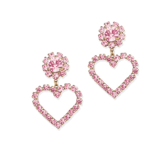 Cupid Heart Earrings in Blush