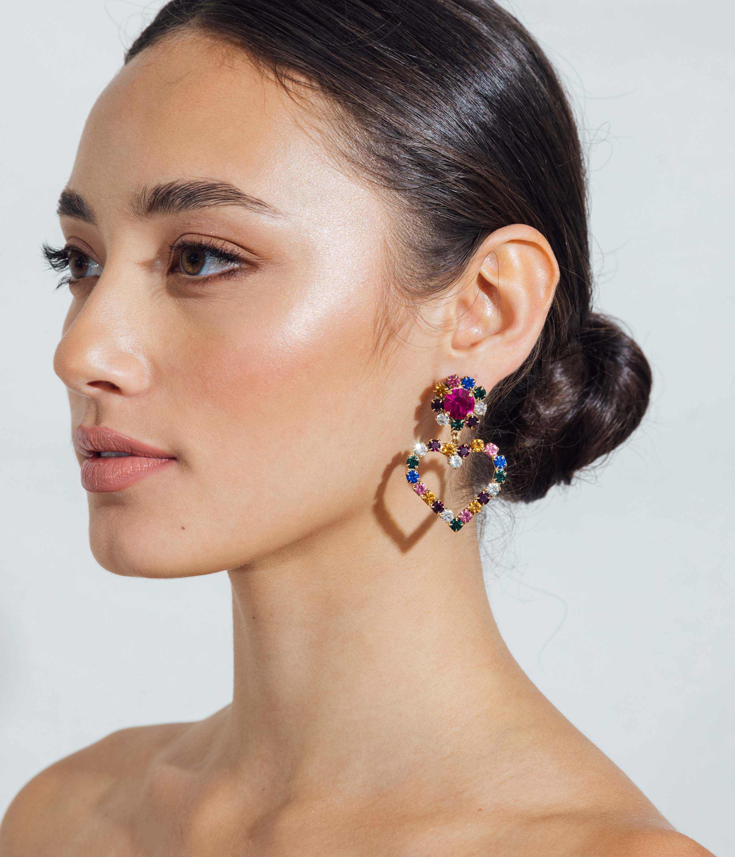 Cupid Heart Earrings in Multi