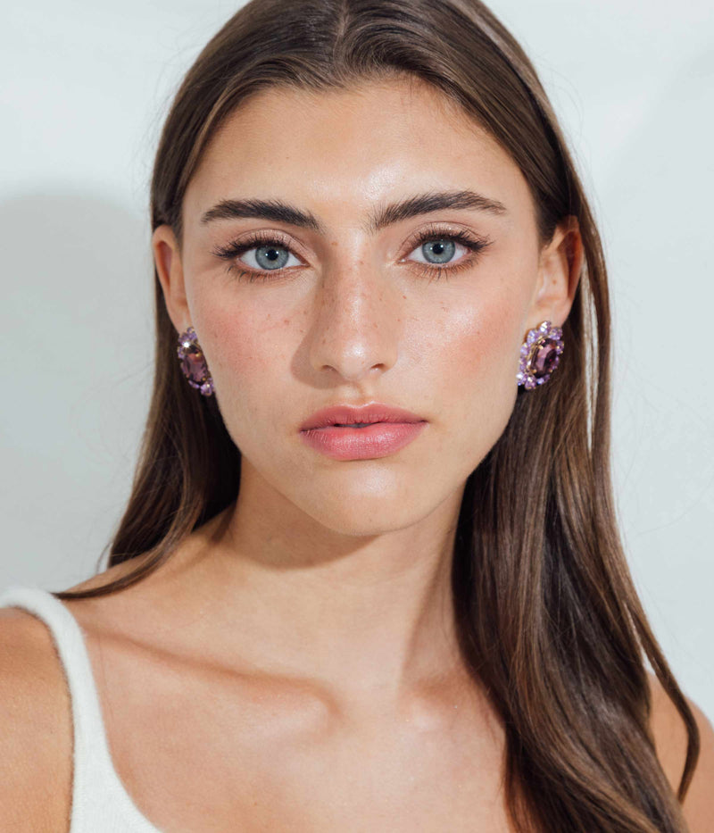 Gemma Studs in Light Amethyst