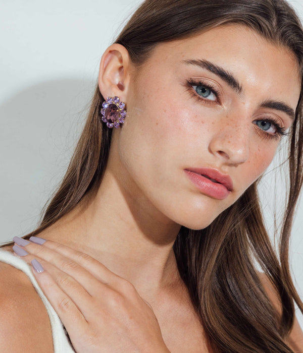 Gemma Studs in Light Amethyst