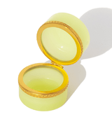 Small Round Light Lime Opaline Glass Box