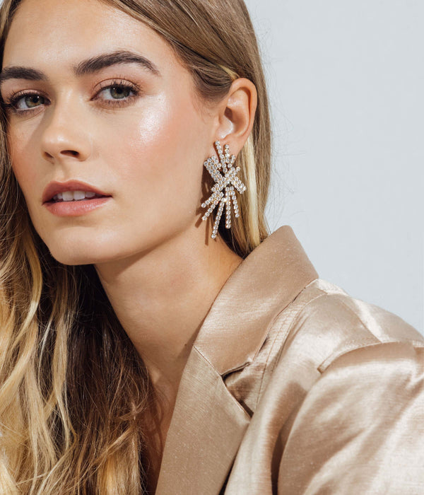 Madison Statement Earrings in Crystal