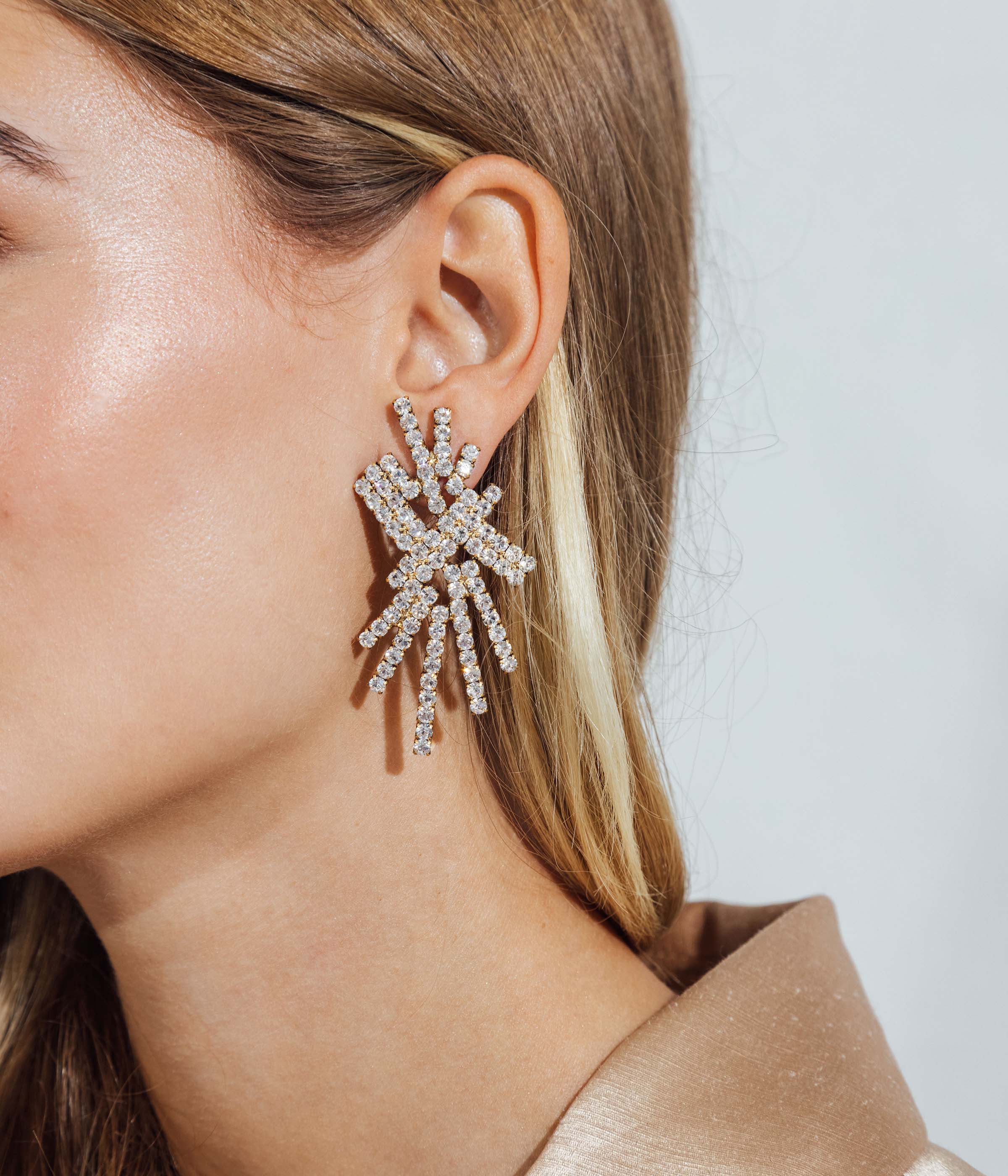 Madison Statement Earrings in Crystal
