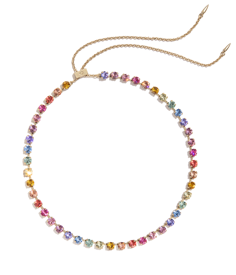 Milly Slider Necklace in Rainbow Ombré