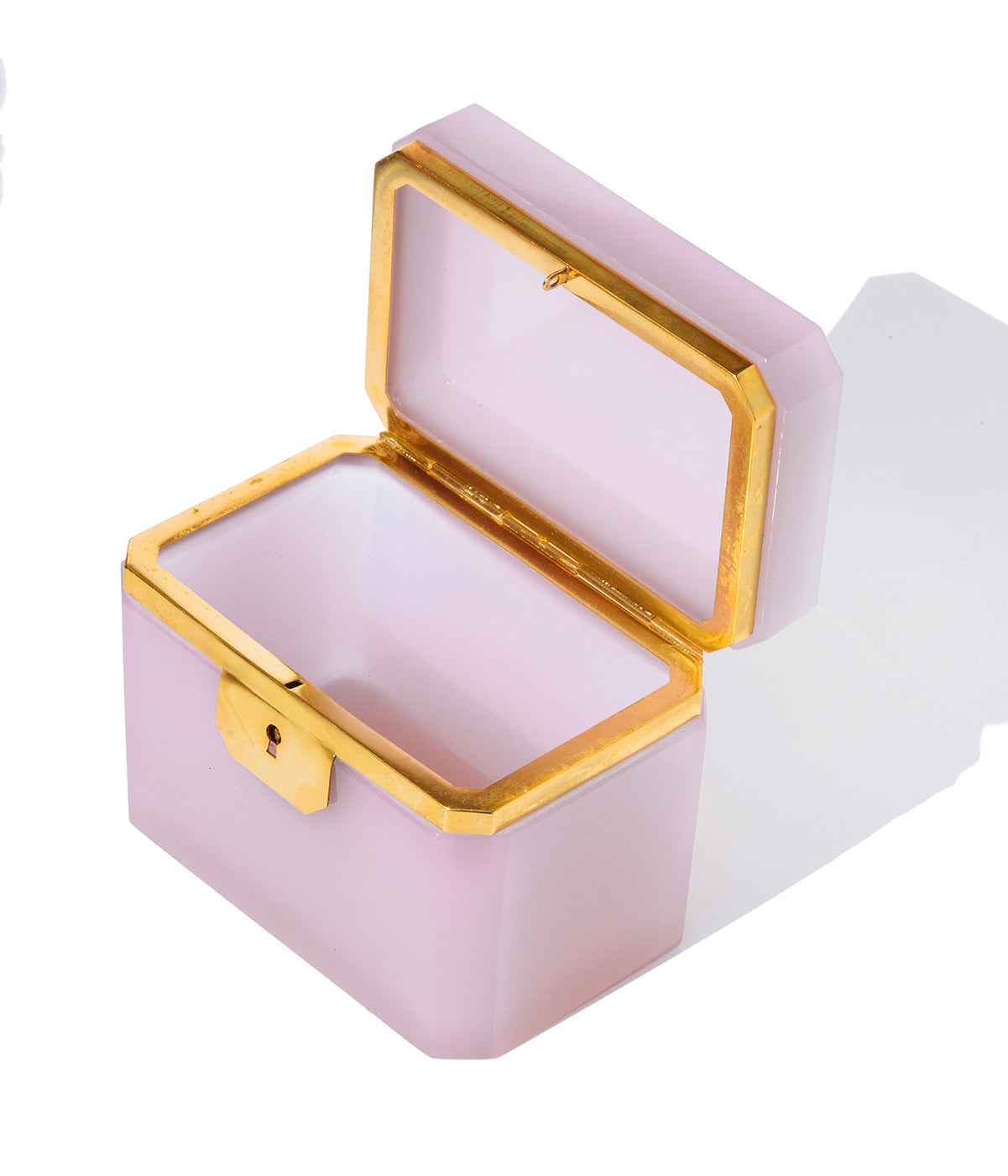 Large Rectangle Lavender Opaline Glass Box