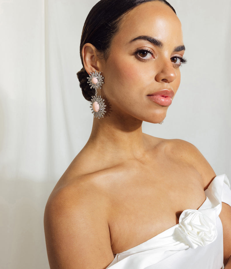 Stevie Statement Earrings in Blush
