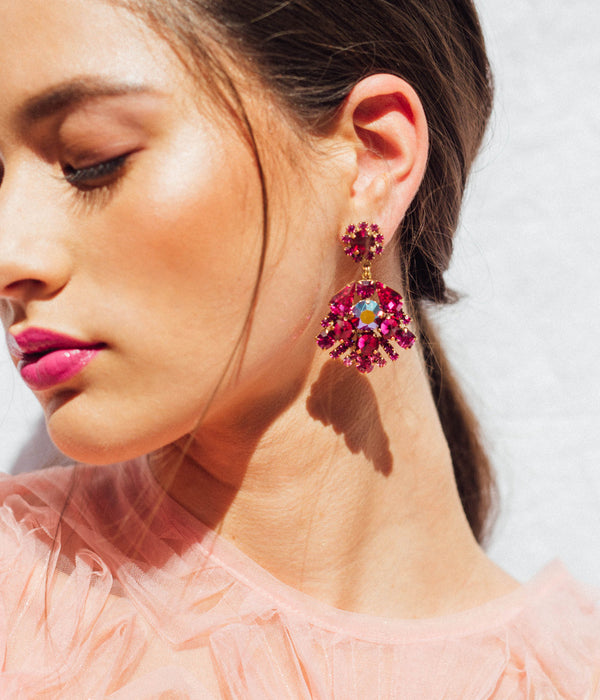 Willa Earrings in Ruby